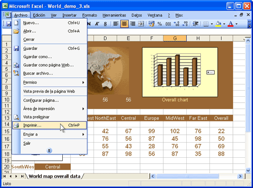 Abra el archivo Excel en Microsoft Excel y haga clic en Archivo->Imprimir... en el menú principal de la aplicación.